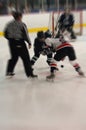 Ice hockey face off action blur Royalty Free Stock Photo