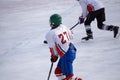 Ice Hockey Game rink shot skate skater . Royalty Free Stock Photo