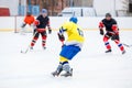 Ice hockey game on rink Royalty Free Stock Photo