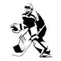 Ice hockey goalie, abstract vector silhouette Royalty Free Stock Photo