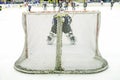 Ice hockey goalie during a game Royalty Free Stock Photo
