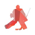 Ice hockey goalie. Geometric vector silhouette Royalty Free Stock Photo