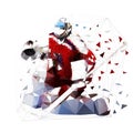 Ice hockey goalie, isolated low polygonal vector illustration Royalty Free Stock Photo
