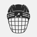 Ice Hockey helmet icon isolated on white background. Royalty Free Stock Photo