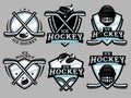 Ice hockey logo and badge set vector image Royalty Free Stock Photo