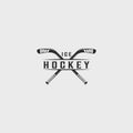 ice hockey logo vintage vector illustration template icon graphic design Royalty Free Stock Photo