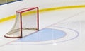 Ice hockey net in an arena Royalty Free Stock Photo