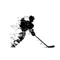 Ice hockey player, abstract isolated vector silhouette Royalty Free Stock Photo