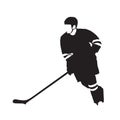 Ice hockey player, abstract vector silhouette