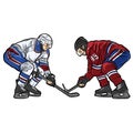 Ice hockey player action clipart