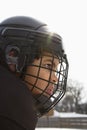 Ice hockey player boy. Royalty Free Stock Photo