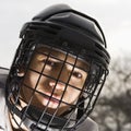 Ice hockey player boy. Royalty Free Stock Photo