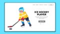 ice hockey player boy vector Royalty Free Stock Photo