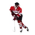 Ice hockey player, geometric vector illustration Royalty Free Stock Photo