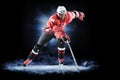 Ice hockey player isolated on black background Royalty Free Stock Photo