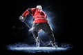 Ice hockey player isolated on black background Royalty Free Stock Photo