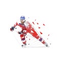 Ice hockey player, isolated vector silhouette, front view Royalty Free Stock Photo