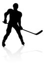 Ice Hockey Player Silhouette Royalty Free Stock Photo
