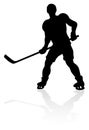 Ice Hockey Player Silhouette Royalty Free Stock Photo