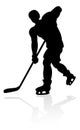 Ice Hockey Player Silhouette Royalty Free Stock Photo