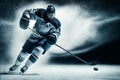 ice hockey player skate with stick and puck in rink Royalty Free Stock Photo