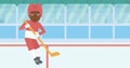 Ice hockey player with stick vector illustration. Royalty Free Stock Photo