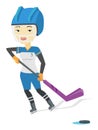 Ice hockey player vector illustration. Royalty Free Stock Photo