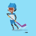 Ice hockey player vector illustration.