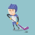 Ice hockey player vector illustration. Royalty Free Stock Photo