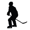 Ice hockey player vector silhouette