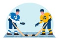 Ice hockey players. Competition between Finland and Sweden. Royalty Free Stock Photo