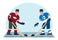 Ice hockey players. Competition between Latvia and Finland. Royalty Free Stock Photo