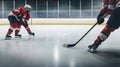Ice hockey players on the grand ice arena, Generative AI