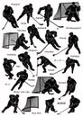 Ice hockey players silhouettes Royalty Free Stock Photo