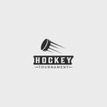 ice hockey puck logo line art vintage vector illustration template icon graphic design Royalty Free Stock Photo