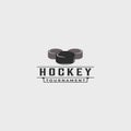 ice hockey puck logo vintage vector illustration template icon graphic design Royalty Free Stock Photo