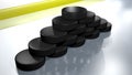 Ice hockey pucks Royalty Free Stock Photo