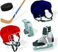 Ice hockey set Royalty Free Stock Photo