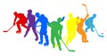 Ice Hockey Silhouette People Player Silhouettes Royalty Free Stock Photo