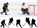 Ice Hockey Silhouettes Royalty Free Stock Photo