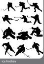 Ice hockey silhouettes