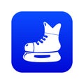 Ice hockey skate icon blue vector