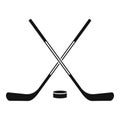 Ice hockey sticks icon, simple style