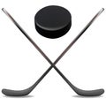 Ice Hockey Sticks and Puck is an illustration of two crossed ice Royalty Free Stock Photo