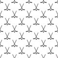 Ice hockey sticks and puck seamless pattern with simple sport symbols. Hockey vector print. Winter sporting repeated