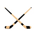 Ice Hockey Sticks. Two crossed ice hockey sticks. Vector illustration Royalty Free Stock Photo