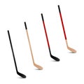 Ice hockey sticks. Vector set. Royalty Free Stock Photo