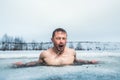 Ice hole swimming Royalty Free Stock Photo