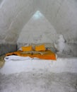 The ice hotel at Lake Balea in the mountains of Fagaras - Romania Royalty Free Stock Photo