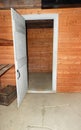 Shaker Village Ice House interior door and shelves